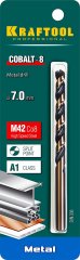 Сверло по металлу COBALT HSS-Co 8% сталь М42 (7х109 мм) KRAFTOOL 29656-7