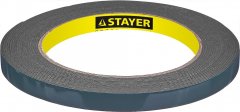 Лента PROFI клейкая монтажная на вспененной основе (5 м; 9 мм; черная) STAYER 12233-09-05