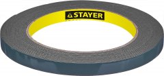 Лента PROFI клейкая монтажная на вспененной основе (5 м; 9 мм; черная) STAYER 12233-09-05