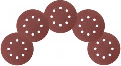 Круги шлифовальные с отверстиями (липучка), алюминий-оксидные, 125 мм, 5 шт. Р 100 КУРС 39785