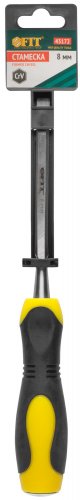 Стамеска CrV, двухцветная прорезиненная ручка 8 мм FIT 43172