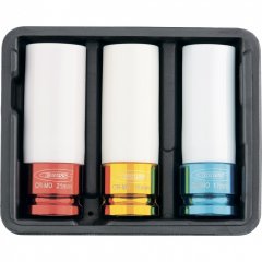 Набор ударных головок, удлиненные, 1/2, шестигранные, CrMo, 3 шт, 17 мм, 19мм, 21мм Gross 13513