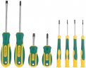 Отвертки "Контур", CrV сталь, прорезиненные ручки, 4 шт. + отвертки для точных работ 4 шт., блистер, набор 8 шт. FIT 56038