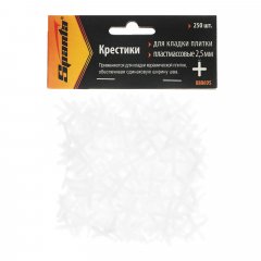 Крестики, 2.5 мм, для кладки плитки, 250 шт Sparta 880695