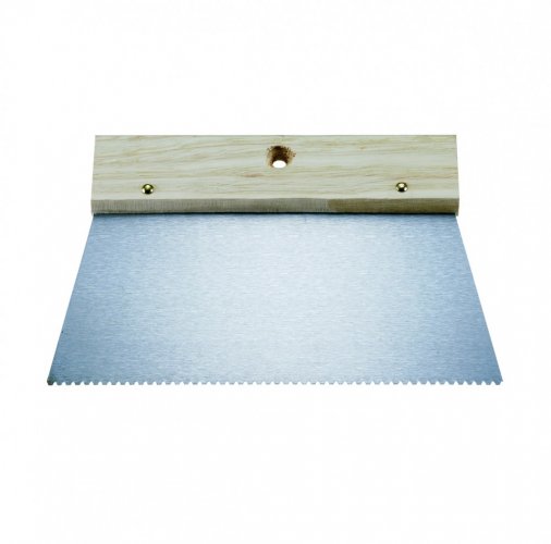 Шпатель зубчатый для клея 20 см с дерев.ручкой, зуб 4х2.5, KAPRIOL, ( 23191 )