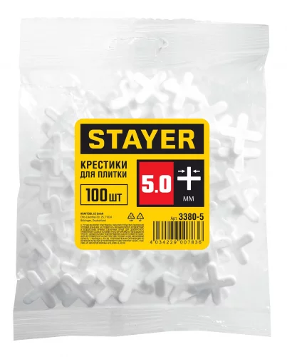 Крестики для кафеля 100 шт. (5 мм) STAYER 3380-5