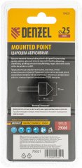 Шарошка абразивная, конус, для дрели, 25 x 25 мм, хвостовик d6 мм, 63С Denzel 76021