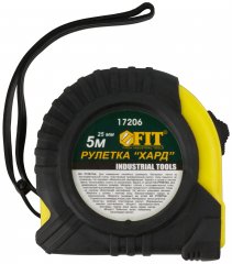 Рулетка прорезиненный корпус "Хард" 5 м x 25 мм FIT 17206