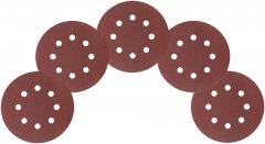 Круги шлифовальные с отверстиями (липучка), алюминий-оксидные, 125 мм, 5 шт. Р 120 КУРС 39786