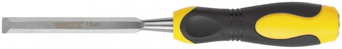 Стамеска CrV, двухцветная прорезиненная ручка 12 мм FIT 43174