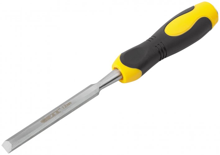 Стамеска CrV, двухцветная прорезиненная ручка 12 мм FIT 43174