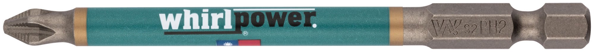 Биты PH2 90 мм сталь S2, с насечкой, 10 шт. WHIRLPOWER 57580
