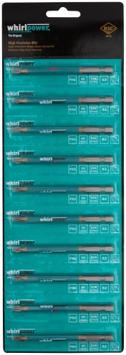 Биты PH2 90 мм сталь S2, с насечкой, 10 шт. WHIRLPOWER 57580