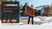 GRINDA Poly-C 360 ударопрочная снеговая лопата, глубокий ковш, алюминиевый черенок, ковш из поликарбоната 360мм, PROLine (39948)