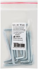 Шуруп-крючок оцинкованный, 6 х 68, 10 шт XВАТ 25228-0