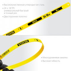 Двустороннее полотно по металлу (300х12 мм; 24/18 TPI) STAYER 1589-02_z01