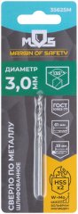 Сверло по металлу HSS шлифованное в блистере, угол заточки 135°, 3,0 x 61 мм (1 шт.) MOS 35625М