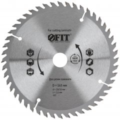 Диск пильный для циркулярных пил по ламинату 165 х 20/16 х 48T FIT 37772
