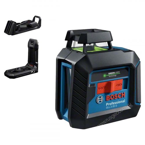 Лазерный уровень Bosch GLL 2-20 G с калибровкой + LB 10 + DK 10 с зеленым лучом