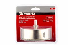 Сверло алмазное по керамограниту, 115 х 67 мм, трехгранный хвостовик Matrix 726943