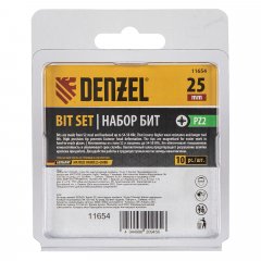 Бита PZ2х25, сталь S2, шестигранный профиль, 10 шт. Е 6,3 Denzel 11654