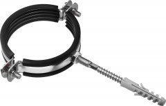 Трубный хомут ЗУБР МАСТЕР оцинкованный в комплекте с сантехнической шпилькой и дюбелем, 2 1/2" 37866-75-80_z01