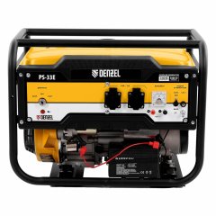 Генератор бензиновый PS-33E, 3.3 кВт, 230В, 15 л, электростартер Denzel 94537
