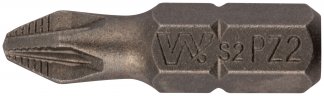 Биты PZ2 25 мм сталь S2, с насечкой, 20 шт. WHIRLPOWER 57582