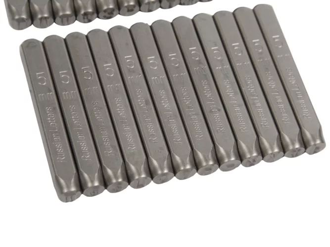 Клейма буквенные кириллица 5мм (HRC 60+-2град. DIN 1451) JTC