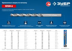 Удлиненное сверло по металлу ЗУБР Профессионал сталь Р6М5, 4.5х126 мм 29624-4.5