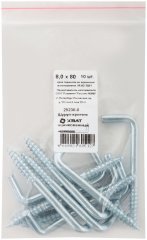 Шуруп-крючок оцинкованный, 8 х 80, 10 шт XВАТ 25230-0