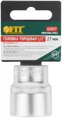 Головка 6-гранная CrV  1/2"  27 мм FIT 62057