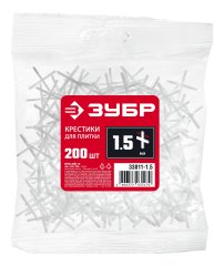 Крестики для плитки ЗУБР 1.5 мм, 200 шт 33811-1.5