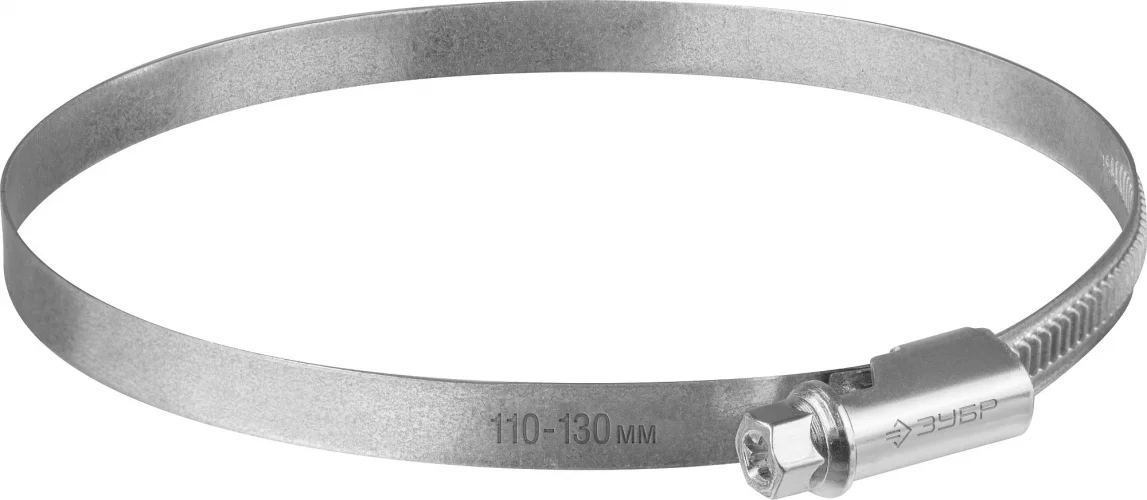 Червячный хомут ЗУБР Х-9н 110-130 мм, оцинкованный, 25 шт. 37807-130