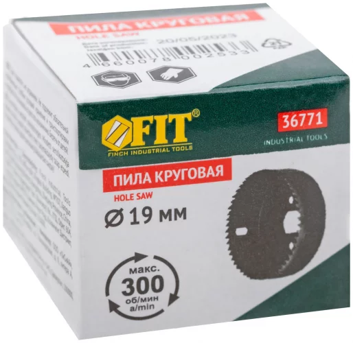 Пила круговая инструментальная сталь 19 мм FIT 36771