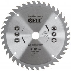 Диск пильный для циркулярных пил по ламинату 185 х 20/16 х 40T FIT 37775