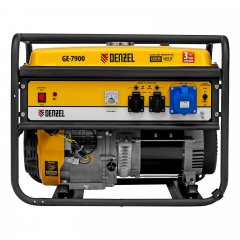 Генератор бензиновый GE 7900, 6.5 кВт, 220 В/50 Гц, 25 л, ручной пуск Denzel 94638