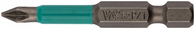Биты PZ1 50 мм сталь S2, с насечкой, 10 шт. WHIRLPOWER 57596