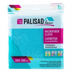 Салфетка универсальная из микрофибры 300 x 300 мм, голубая, Home Palisad 923025