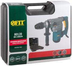 Перфоратор демонтажный 1400 Вт; 0-520 об/мин; 0-4100 уд/мин; 9 Дж; 2 реж.; SDS-MAX; 6,65 кг; кейс FIT 80120
