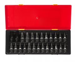 Набор бит-головок 1/2" HEX H4-H14, TORX T20-T60,SPLINE M5-M12 25 предметов JTC-K4251