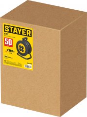 Удлинитель на катушке, 2х0.75, 50 м, 2200Вт, STAYER 55073-50_z02