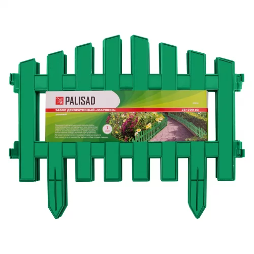 Забор декоративный "Марокко", 28 х 300 см, зеленый, Россия, Palisad 65030