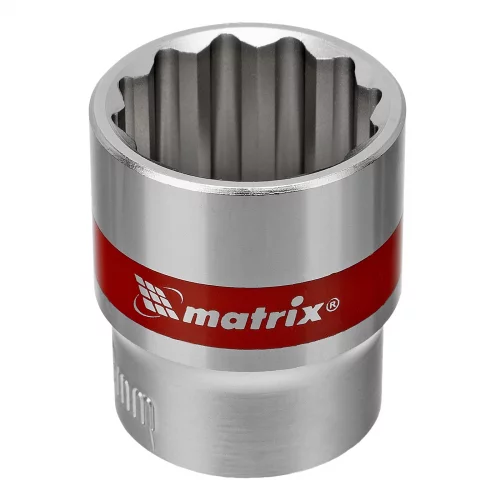 Набор торцевых головок, 3/8, двенадцатигранные, CrV, 10 шт, 9-19 мм Matrix 13595