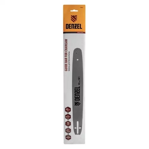 Шина для бензопилы DGS-5218, длина 45 см (18"), шаг 0.325", паз 1.5 мм, 72 звена Denzel 59802