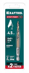KRAFTOOL STEP POINT, d 4.5 х 87 мм, сверло по металлу для винтовёртов и шуруповертов IMPACT READY (29653-4.5)