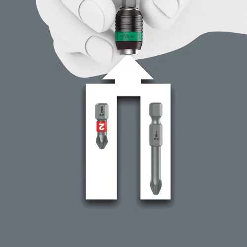 489 R Поперечная ручка с патроном Rapidaptor, 1/4 дюйм x 45 mm, WERA, ( WE-013390 )