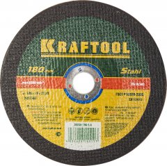 Отрезной абразивный круг KRAFTOOL по металлу для УШМ 180x1.6x22.23 мм 36250-180-1.6